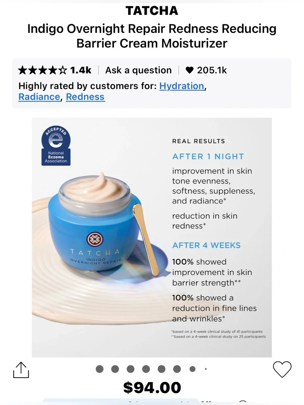 Tatcha Indigo Overnight Repair Cream - Blue - Picture 9 of 15